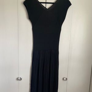 Airy, black, sheer and shirred maxi dress. Light as a feather. Size 1.